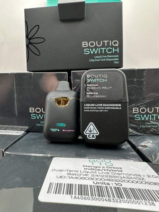 Experience the Boutiq Switch 2G Disposable: premium design, dual flavors, smooth performance, and convenience for an elevated vaping experience.