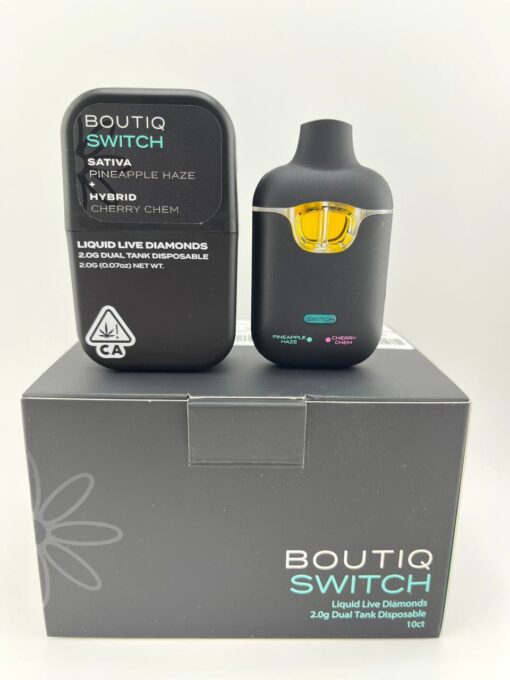 Experience the Boutiq Switch 2G Disposable: premium design, dual flavors, smooth performance, and convenience for an elevated vaping experience.